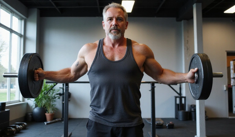 Man doing exercise in gym