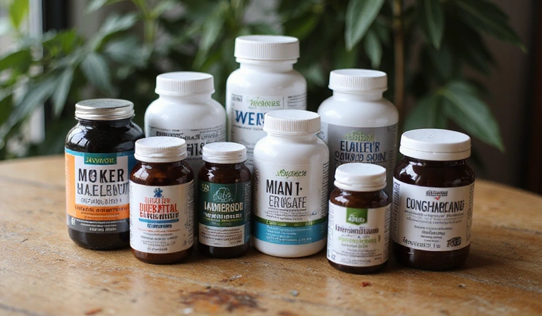 Supplements on table