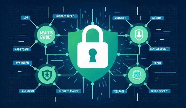 Data security illustration showing protected information