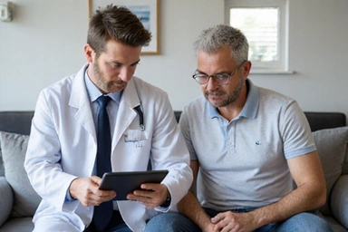 Doctor explaining health information